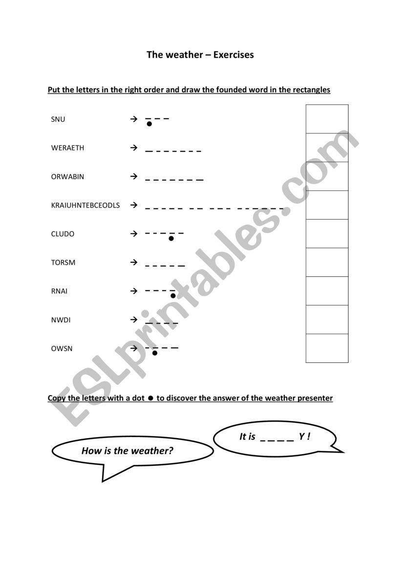 The weather worksheet