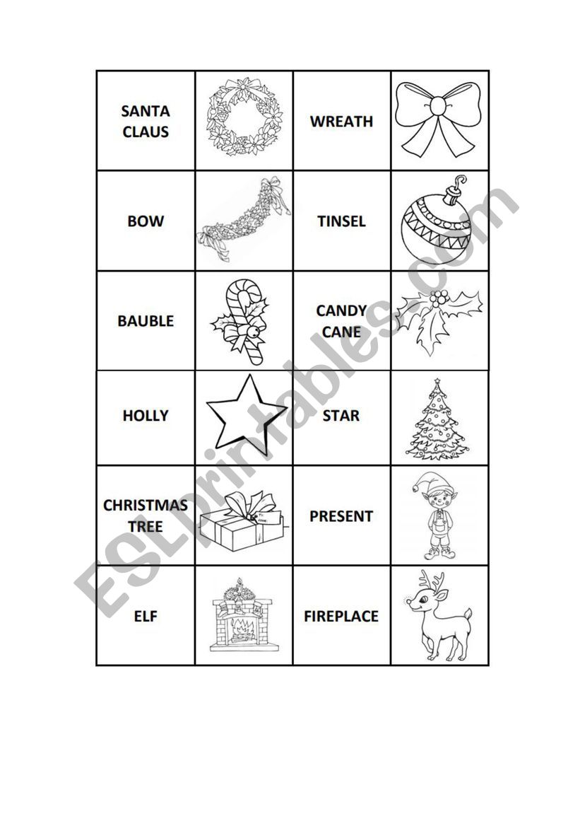 Christmas Domino worksheet
