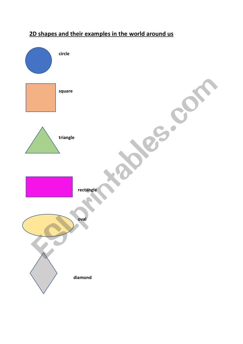 2D & 3D shapes around us worksheet