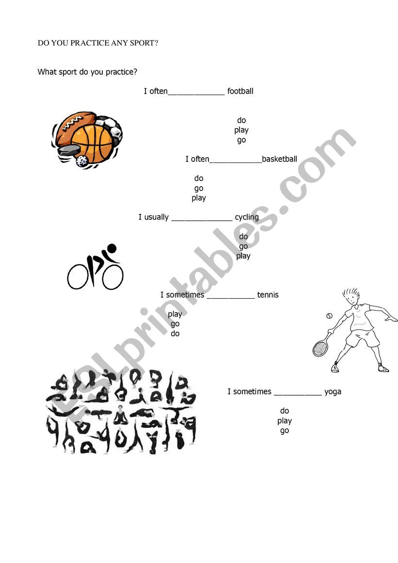 Do you practice any sport? worksheet