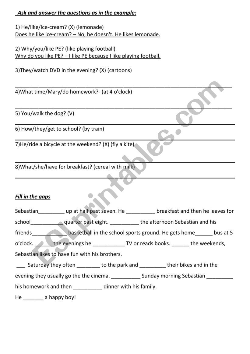 Present Simple worksheet worksheet