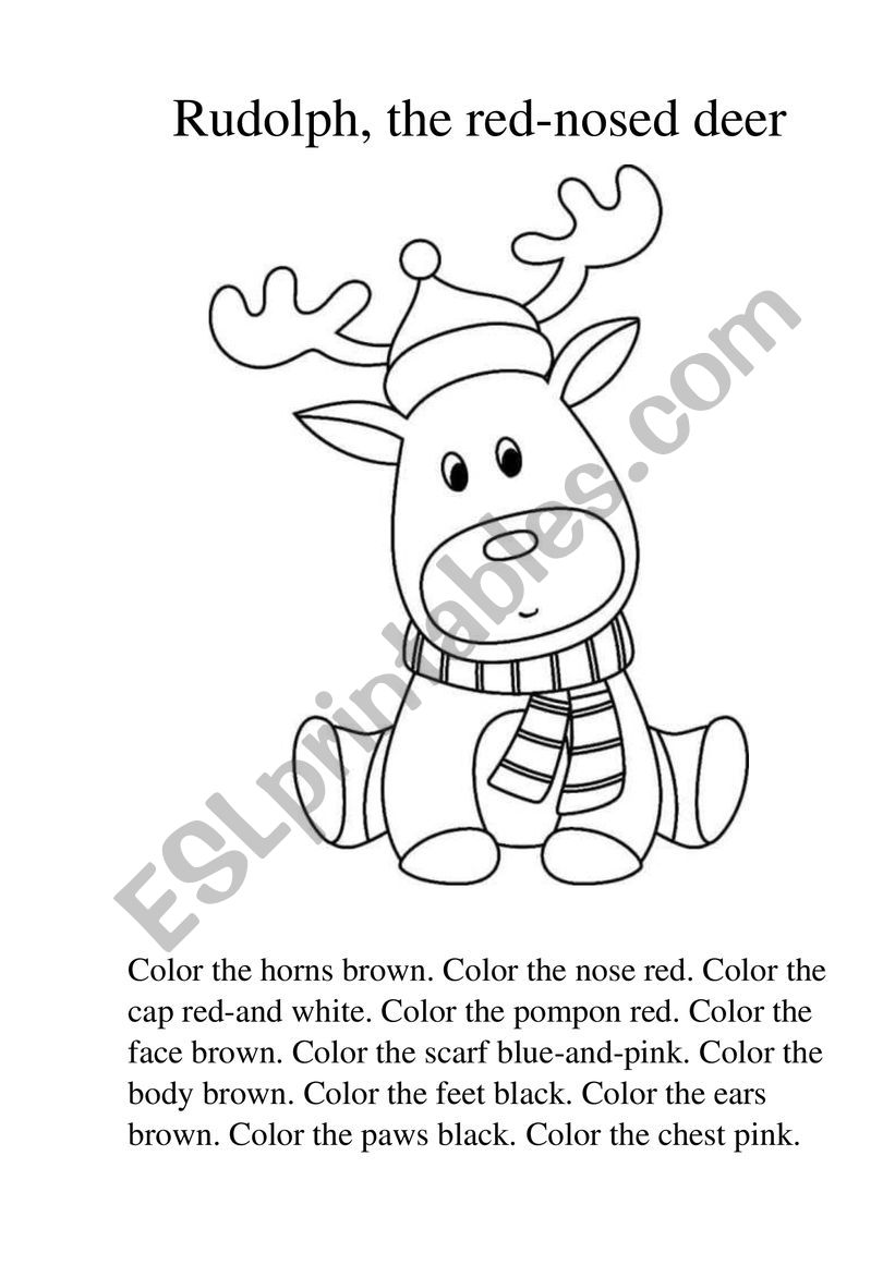 Rudolph, the red-nosed deer worksheet