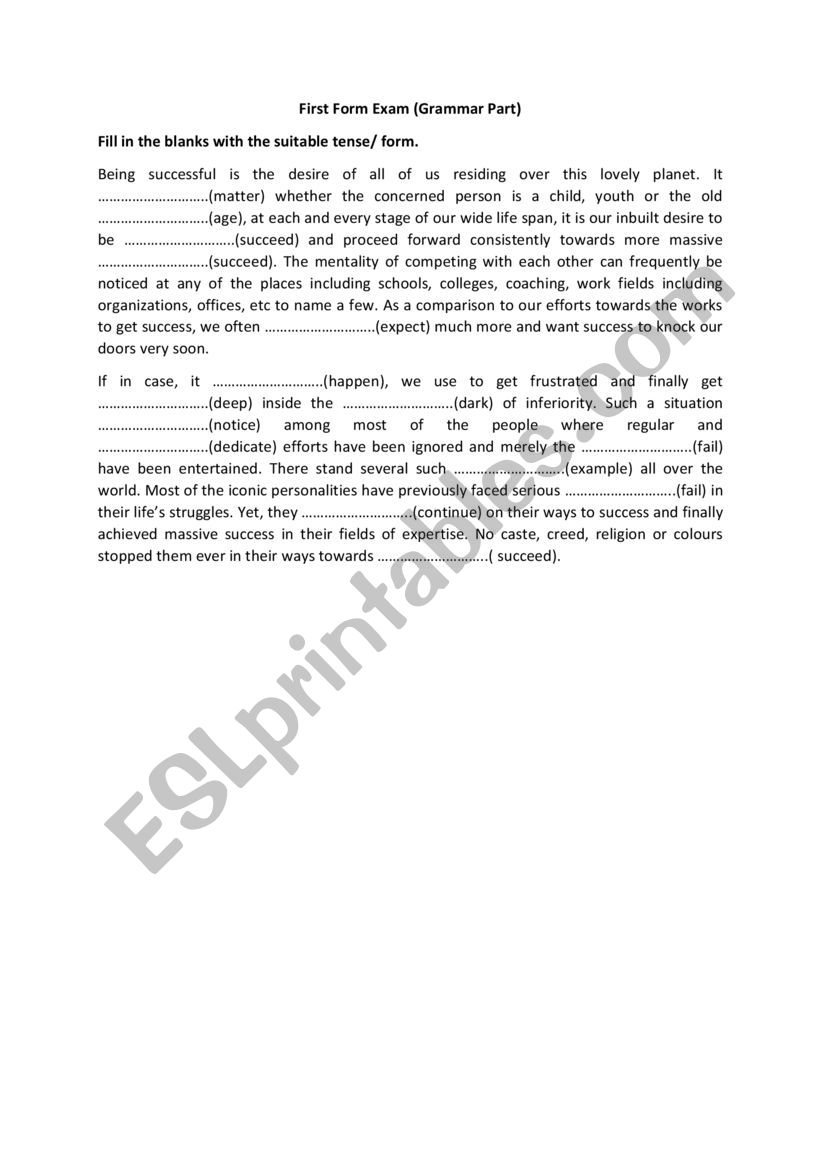 Sucessful Story (1st & 2nd years Test Review)