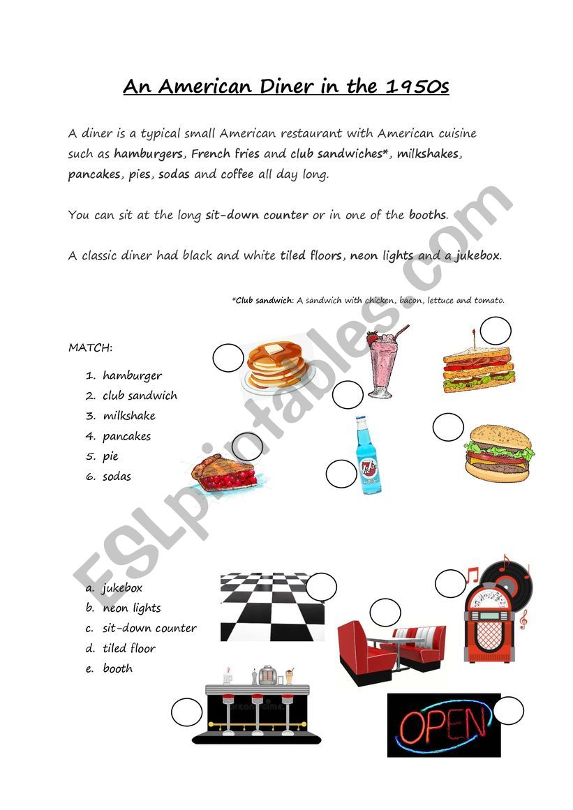 An American Diner in the 1950s