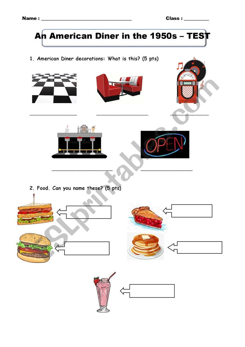 An American Diner in the 1950s test