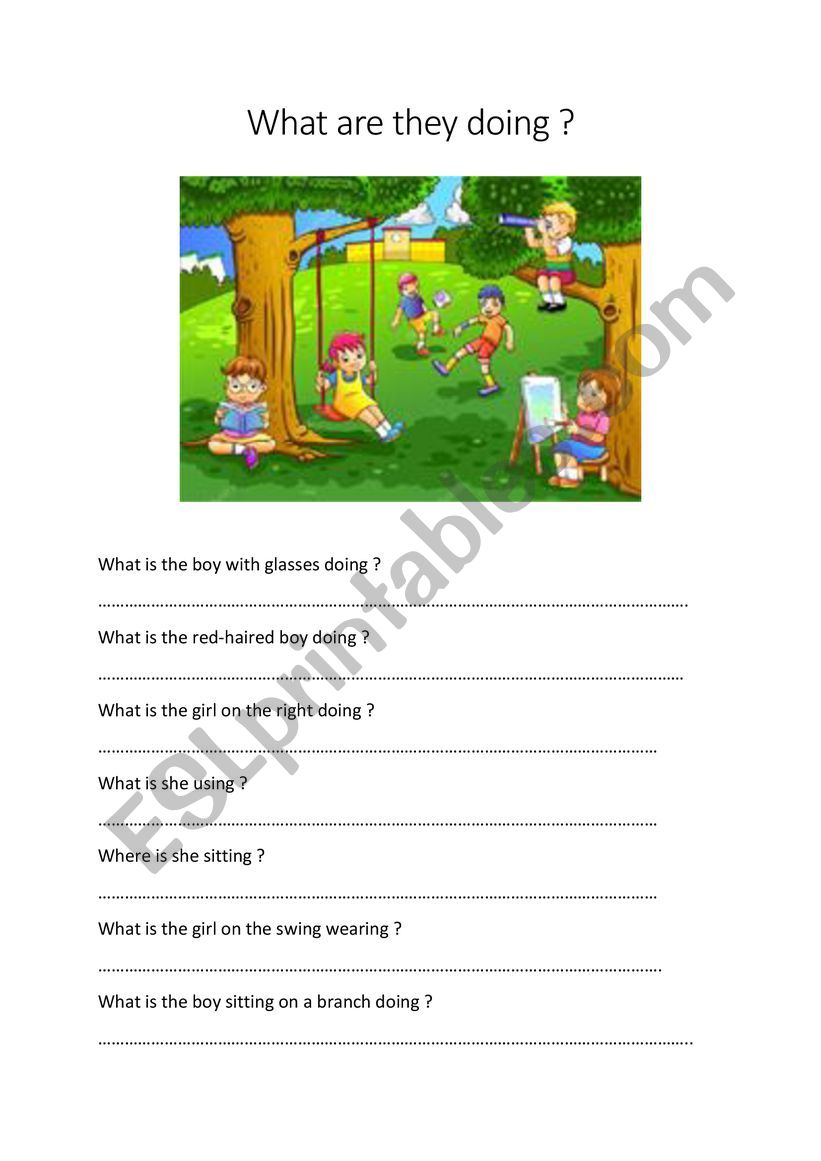 What are they doing? worksheet