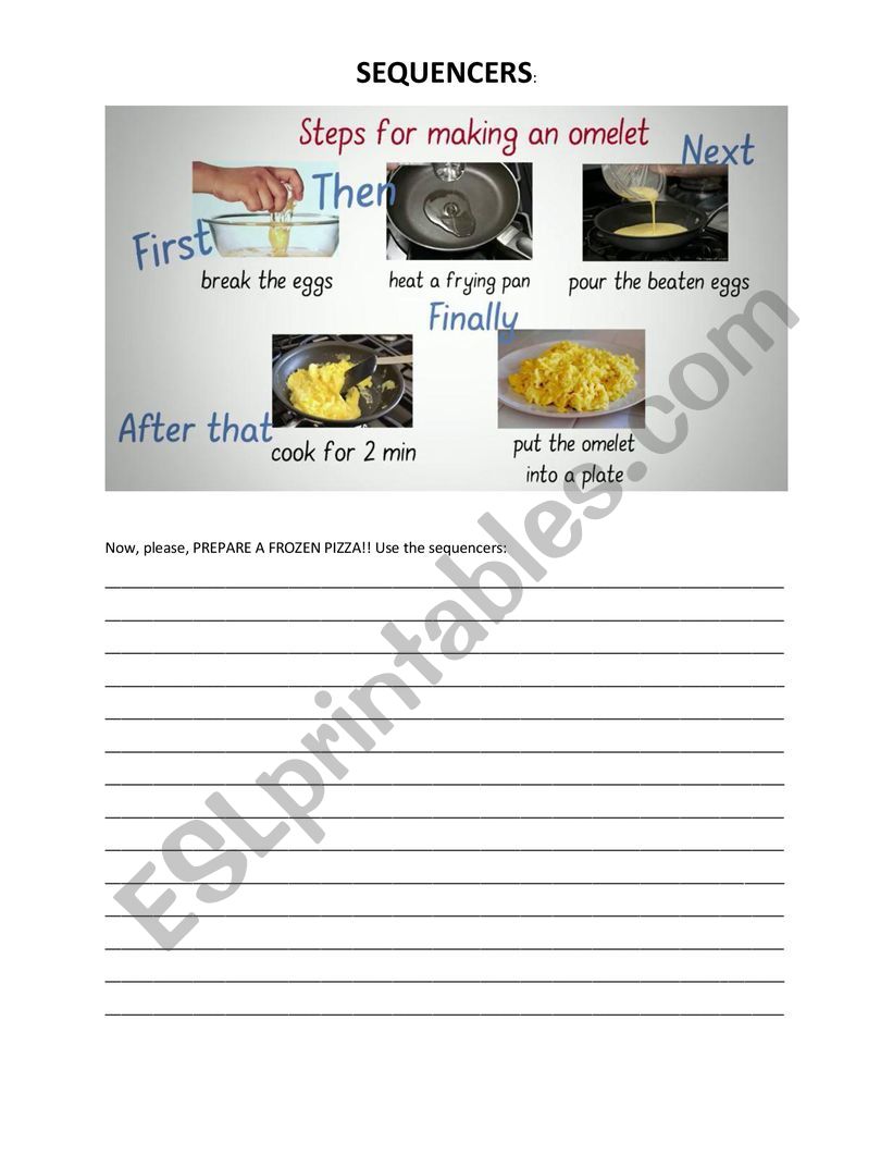 Sequencers - Make a Pizza worksheet