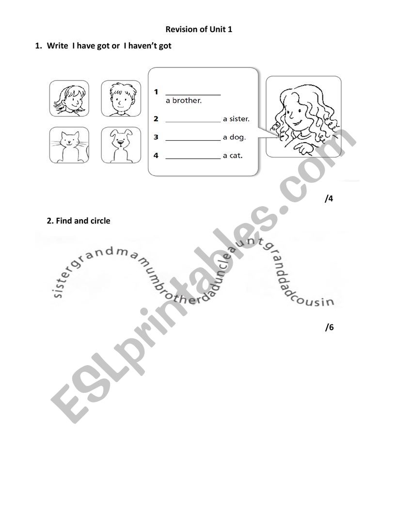 Revision - English adventure worksheet