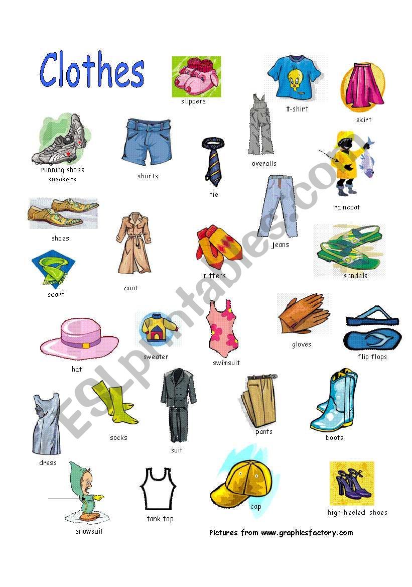 clothes - ESL worksheet by manonski (f)