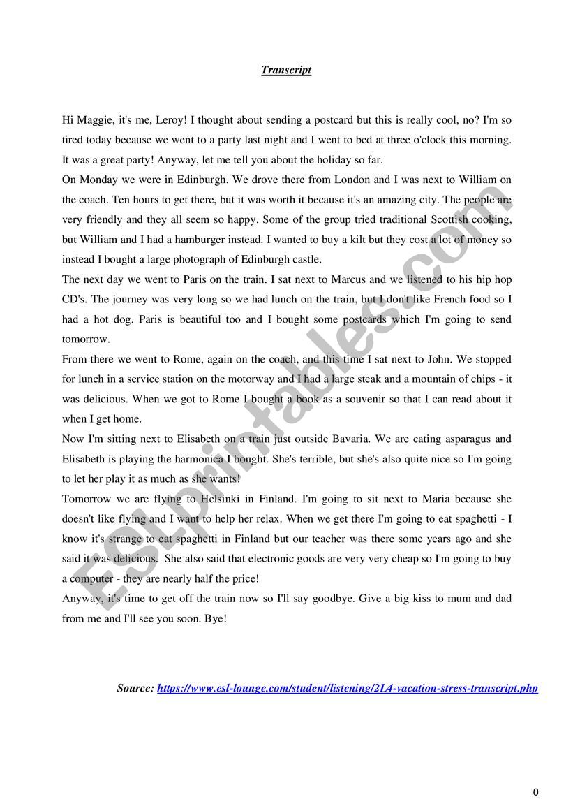 Mid Term Test 4th year Arts worksheet