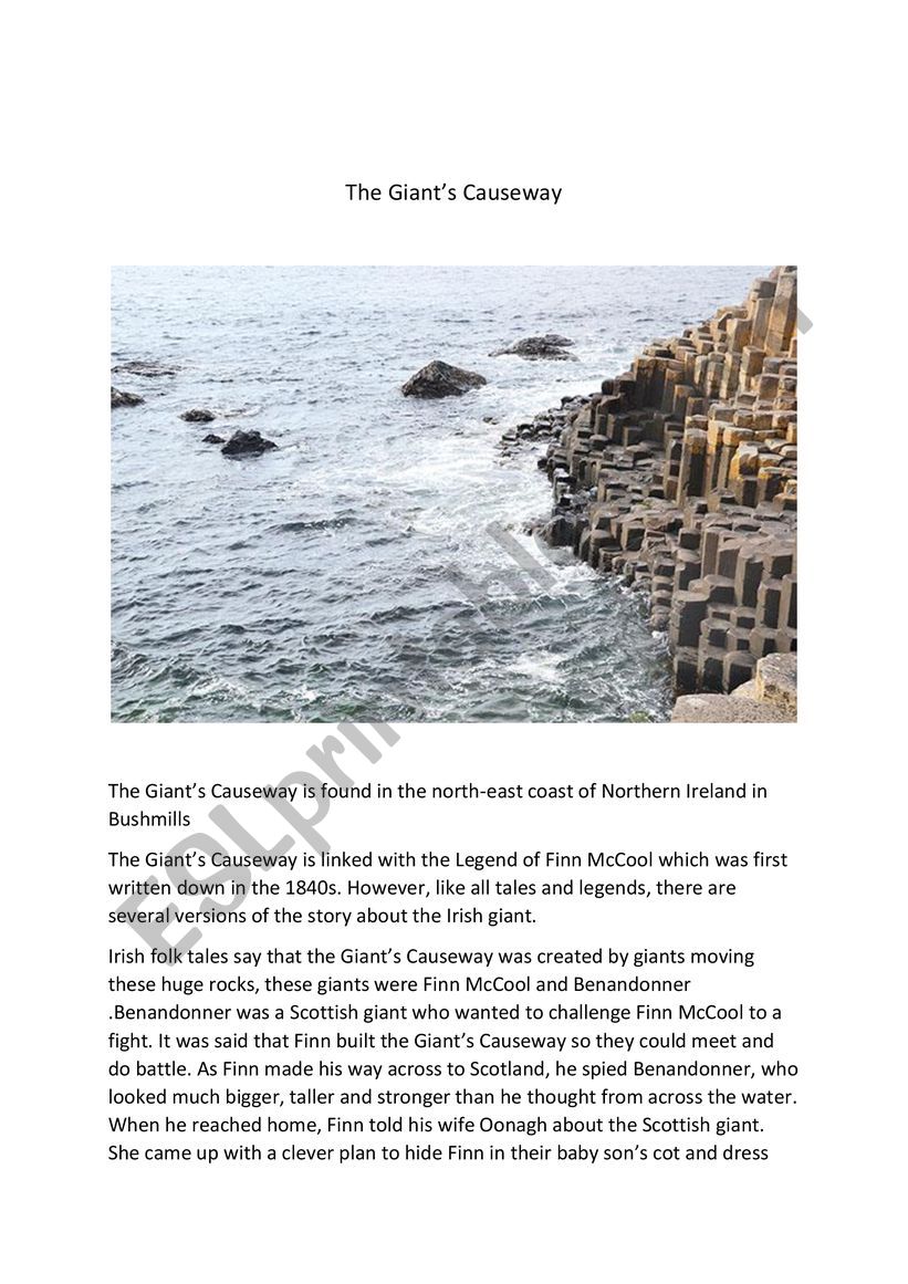 The Legend for the Giant s Causeway in Northern Ireland
