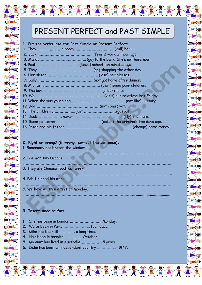 Past Perfect tense worksheet