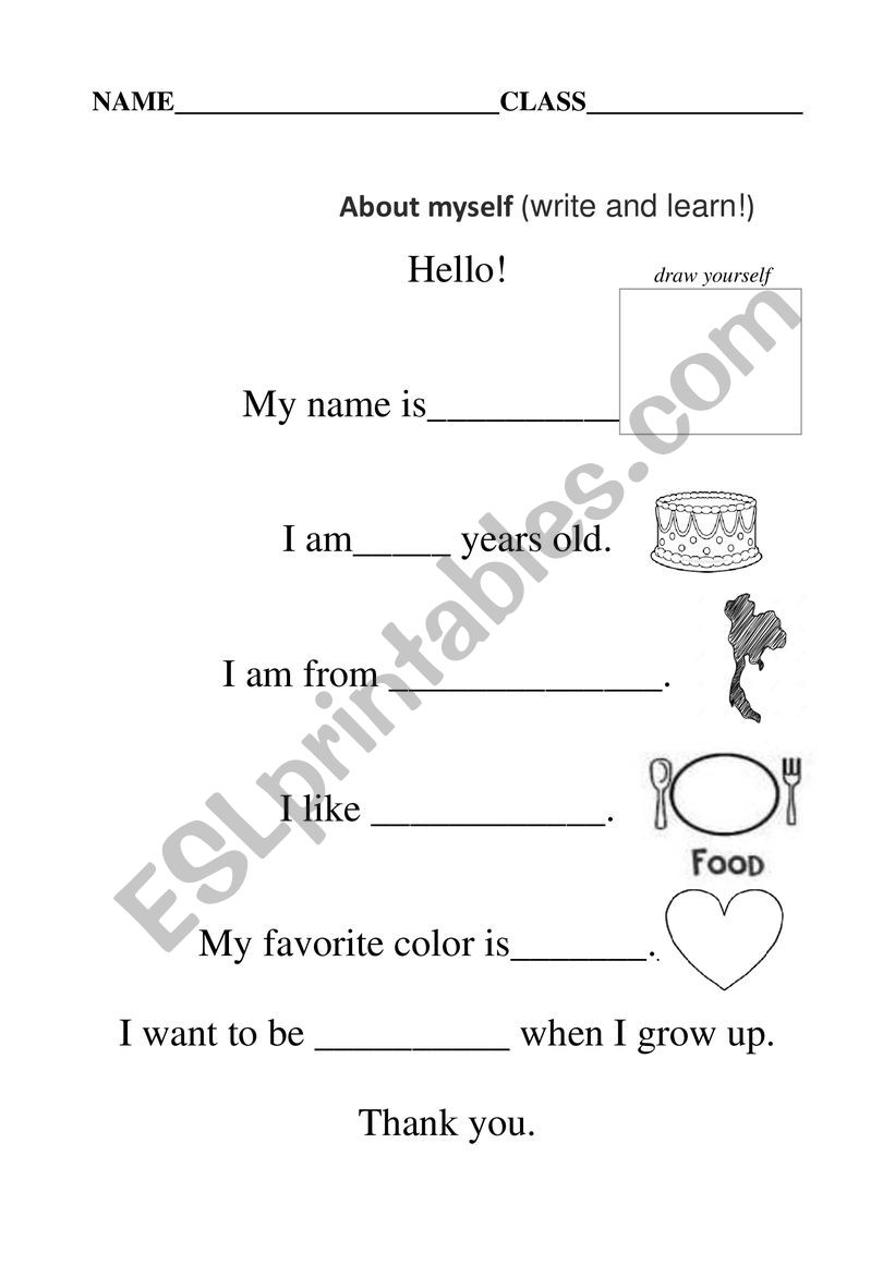 test myself worksheet