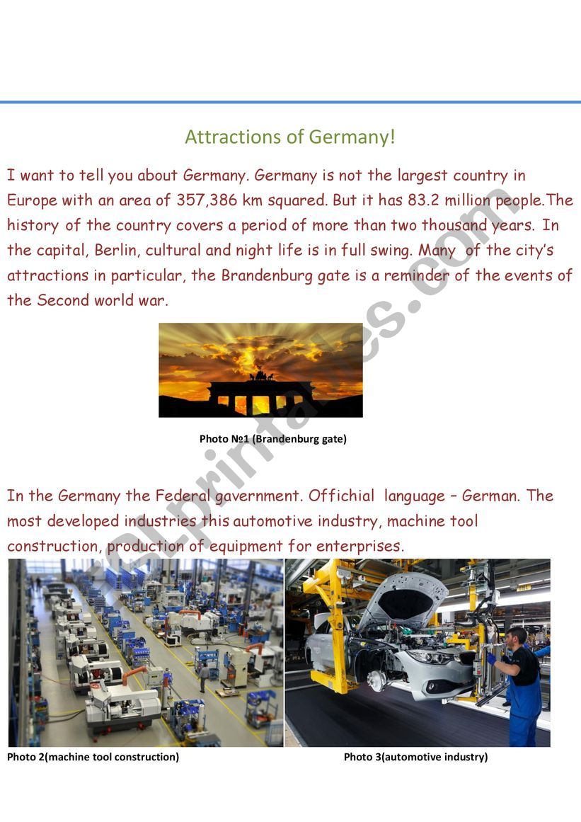 Germany worksheet