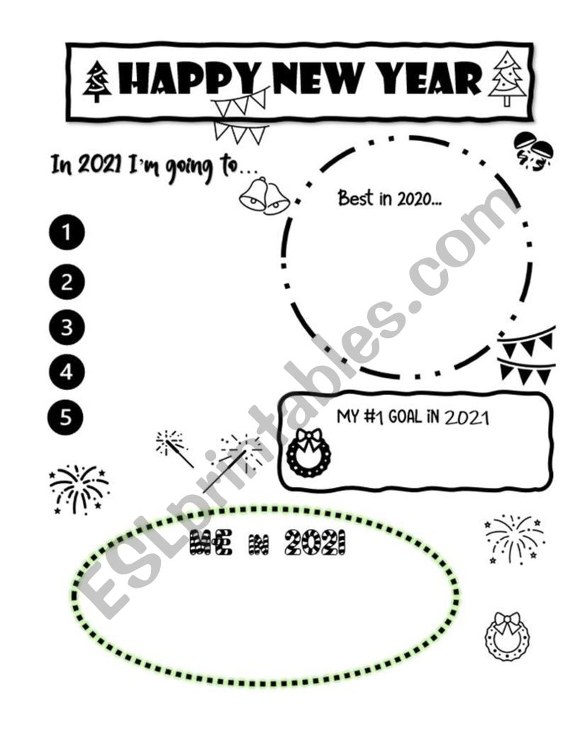 New Year�s resolutions worksheet