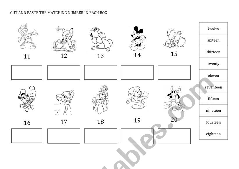 Numbers worksheet