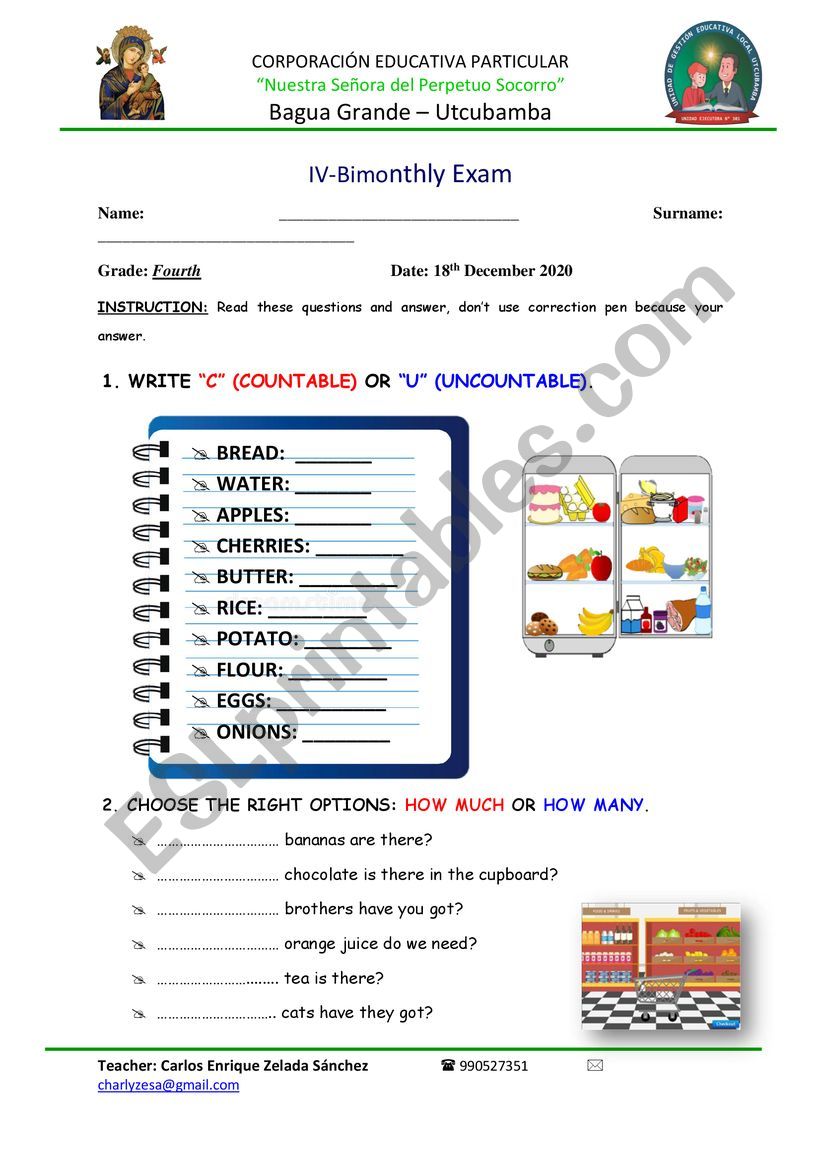 ENGLISH QUIZ PRIMARY SCHOOL worksheet