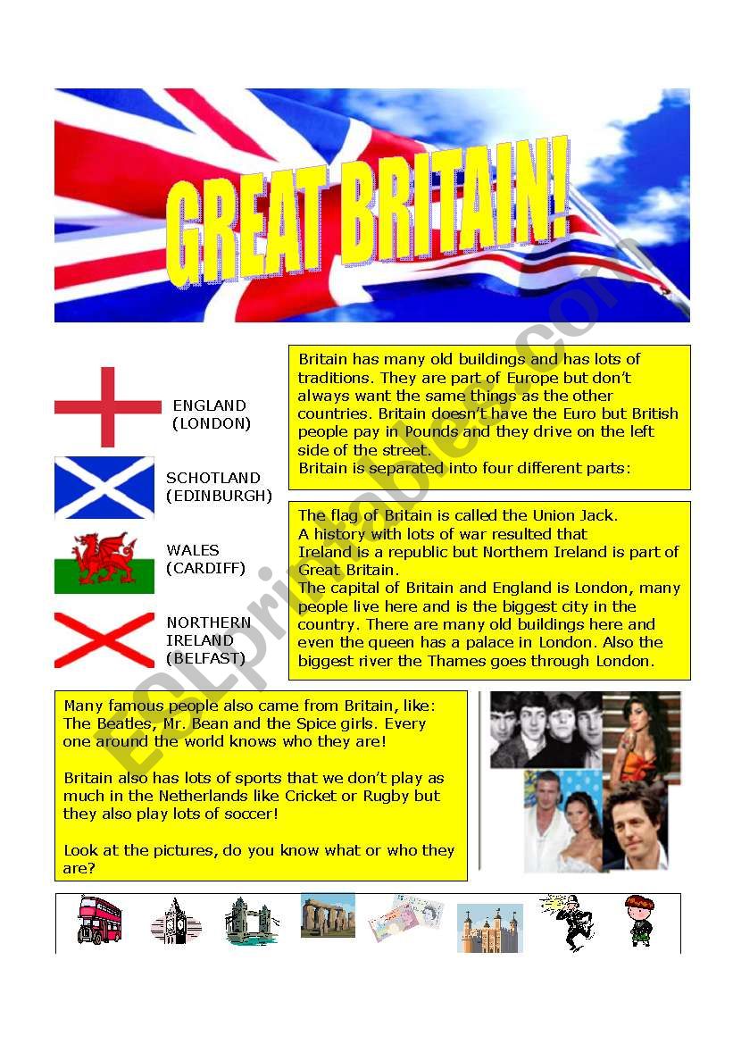 Introduction to Britain worksheet