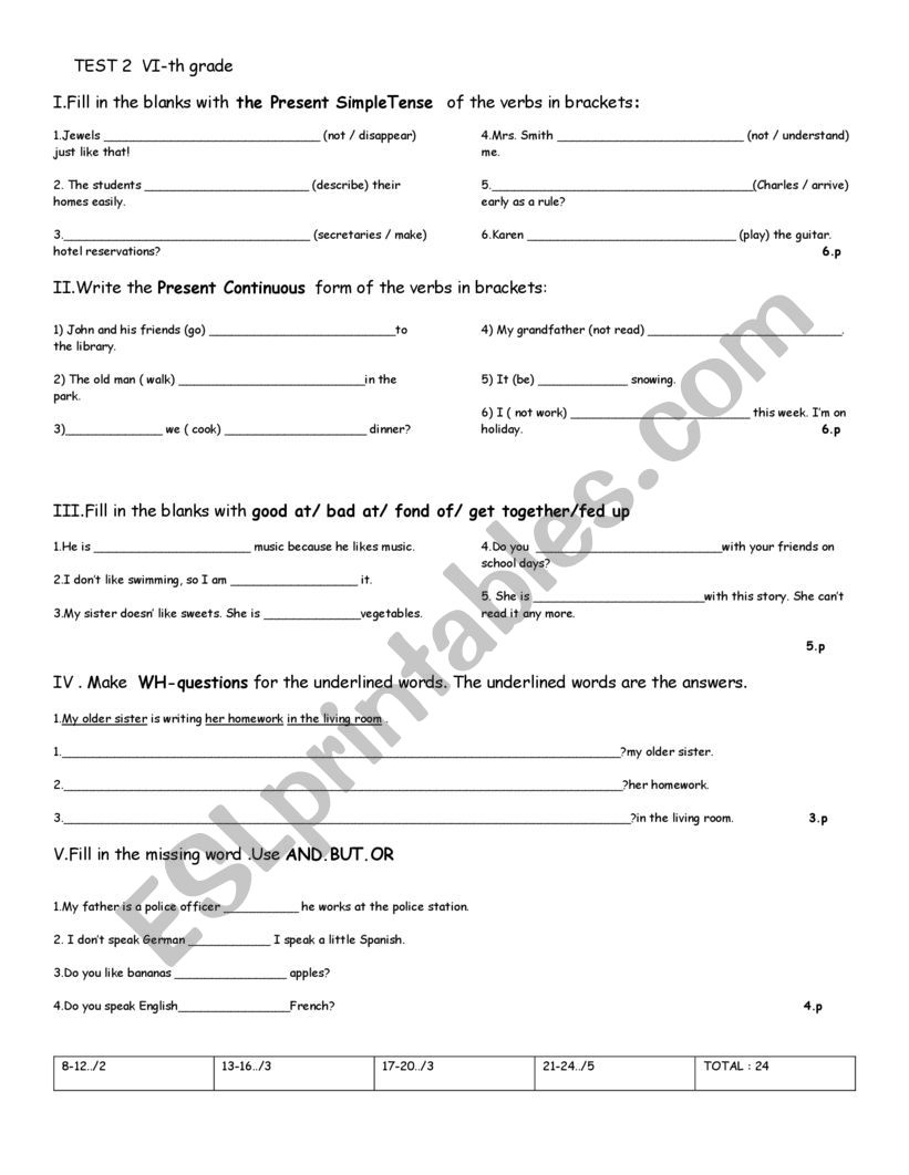 Test worksheet