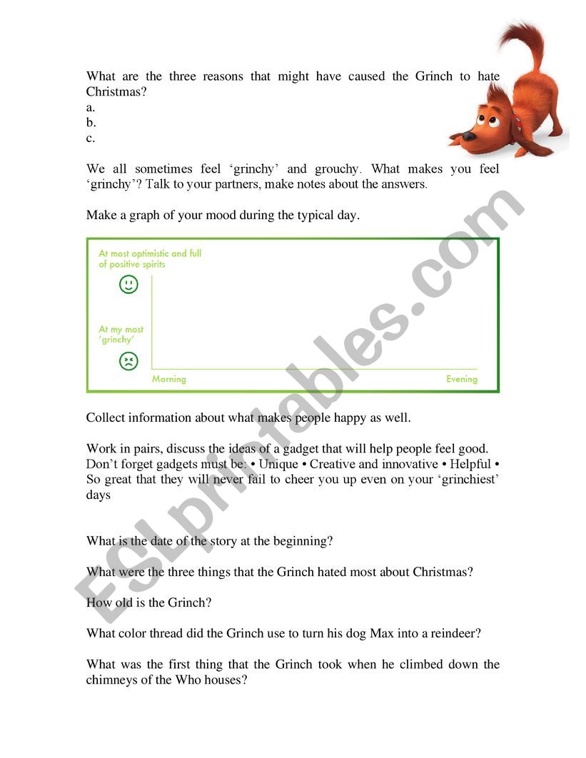 The Grinch (2018) worksheet