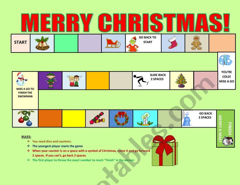 X-MAS BOARDGAME worksheet