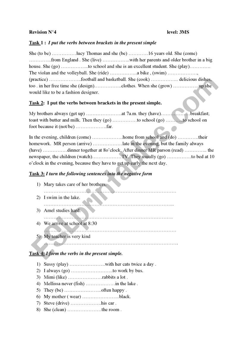 Tutorial lesson n4 worksheet