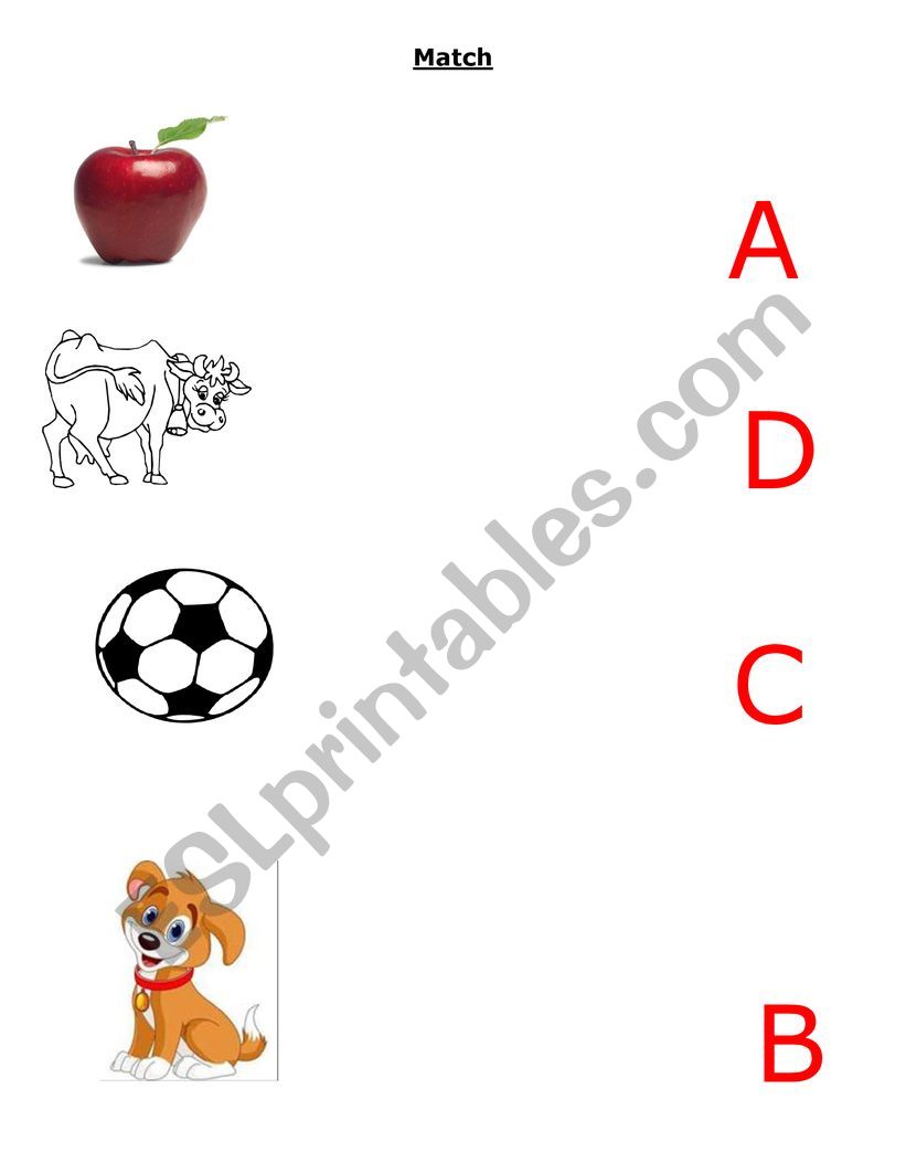 ABC match simple for nursery kids