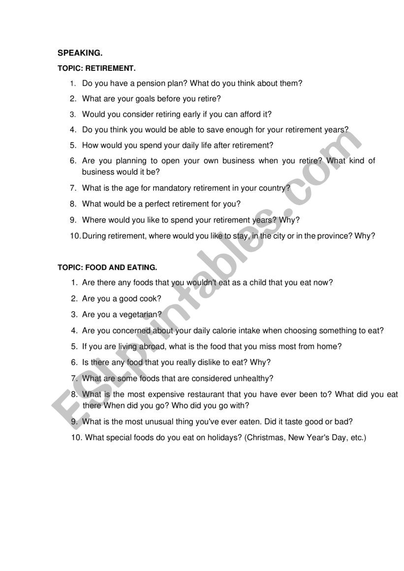 TOPIC DEBATE worksheet