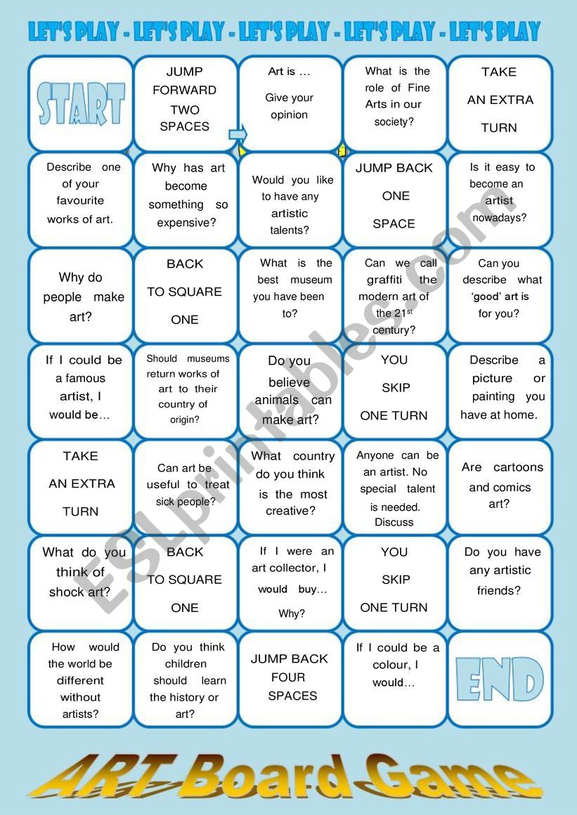 LETS TALK ABOUT ART worksheet