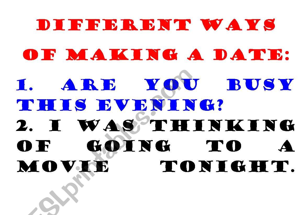 Different ways of making a date