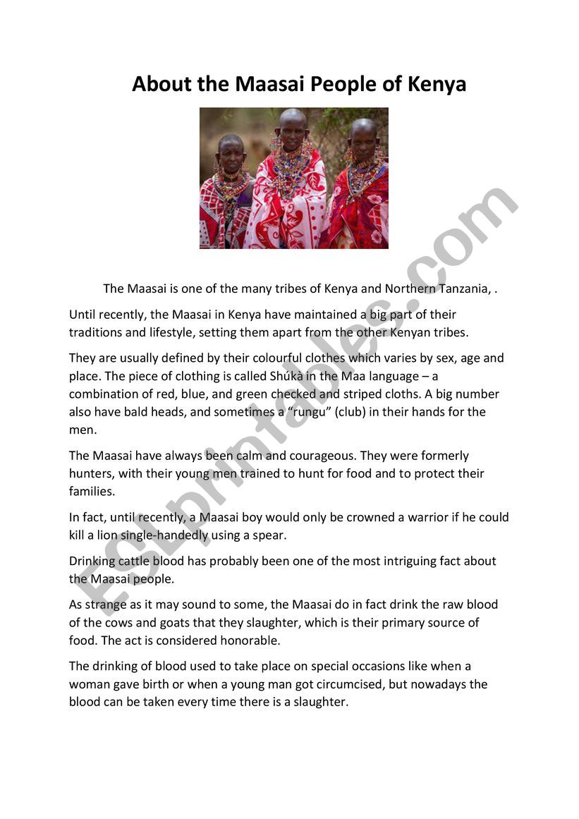 About the Maasai People of Kenya
