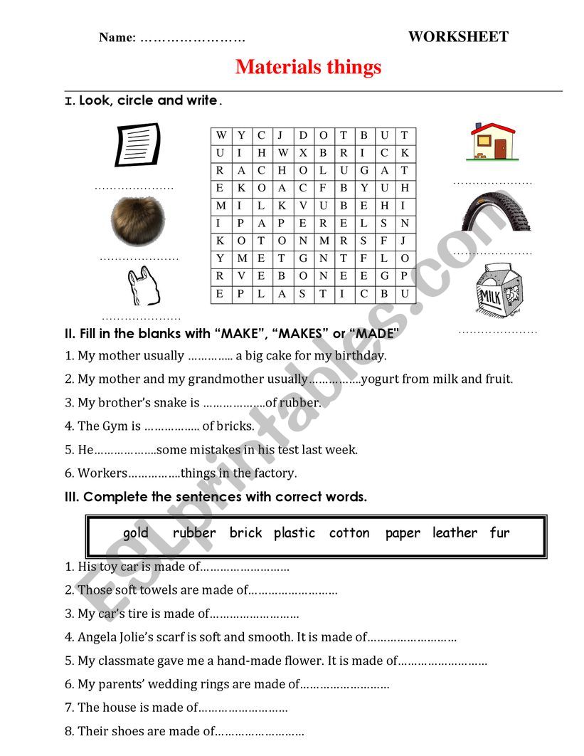MATERIAL 2 worksheet