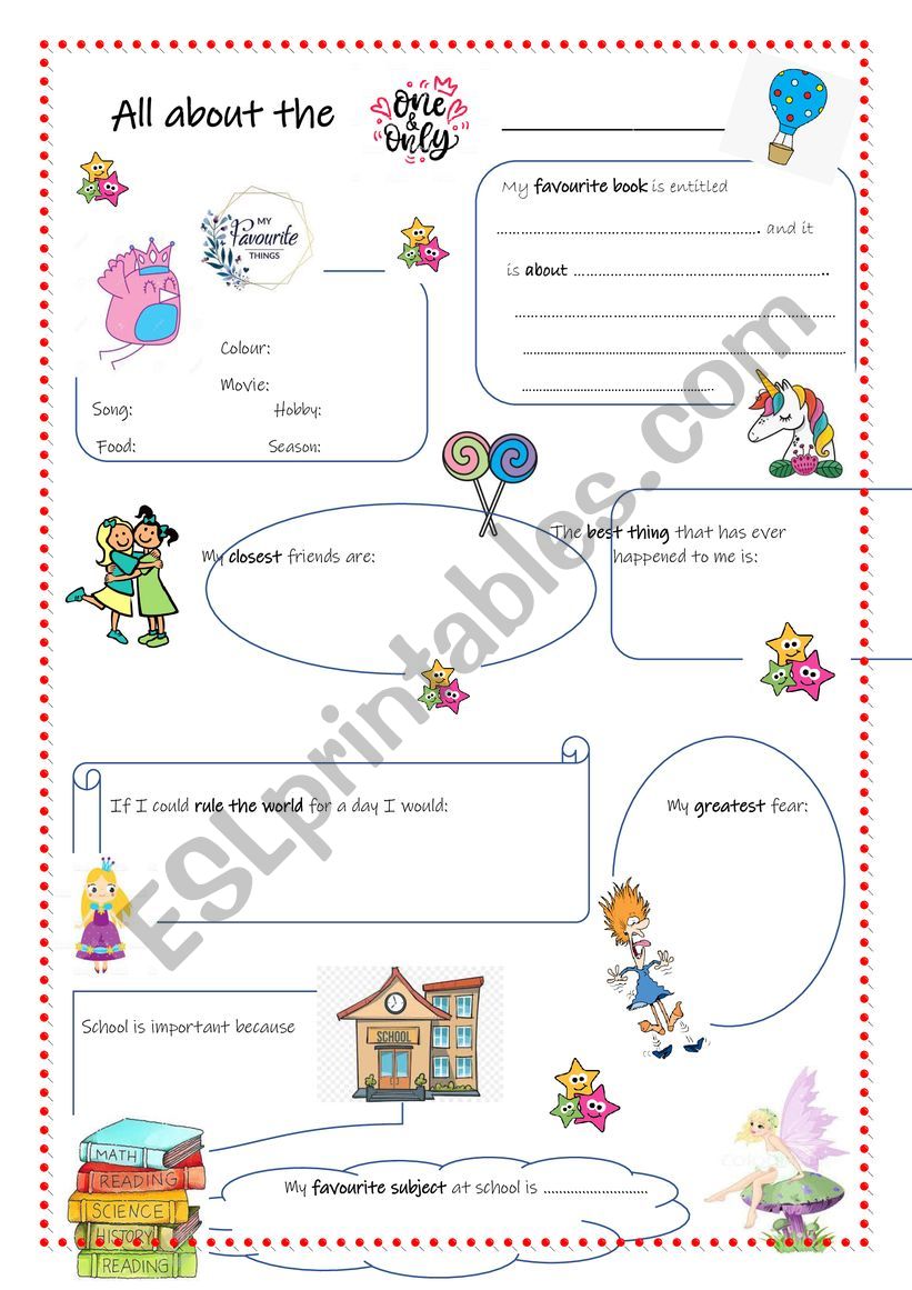All About Me  worksheet