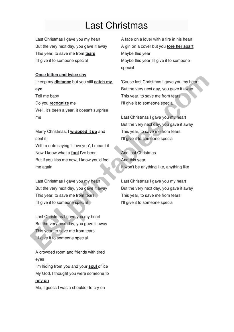 Learn English from songs_Last Christmas