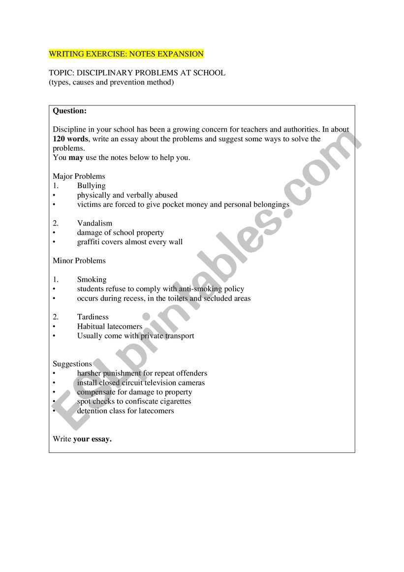 DISCIPLINARY PROBLEMS IN SCHOOL ( TYPES, CAUSES AND PREVENTION METHOD)