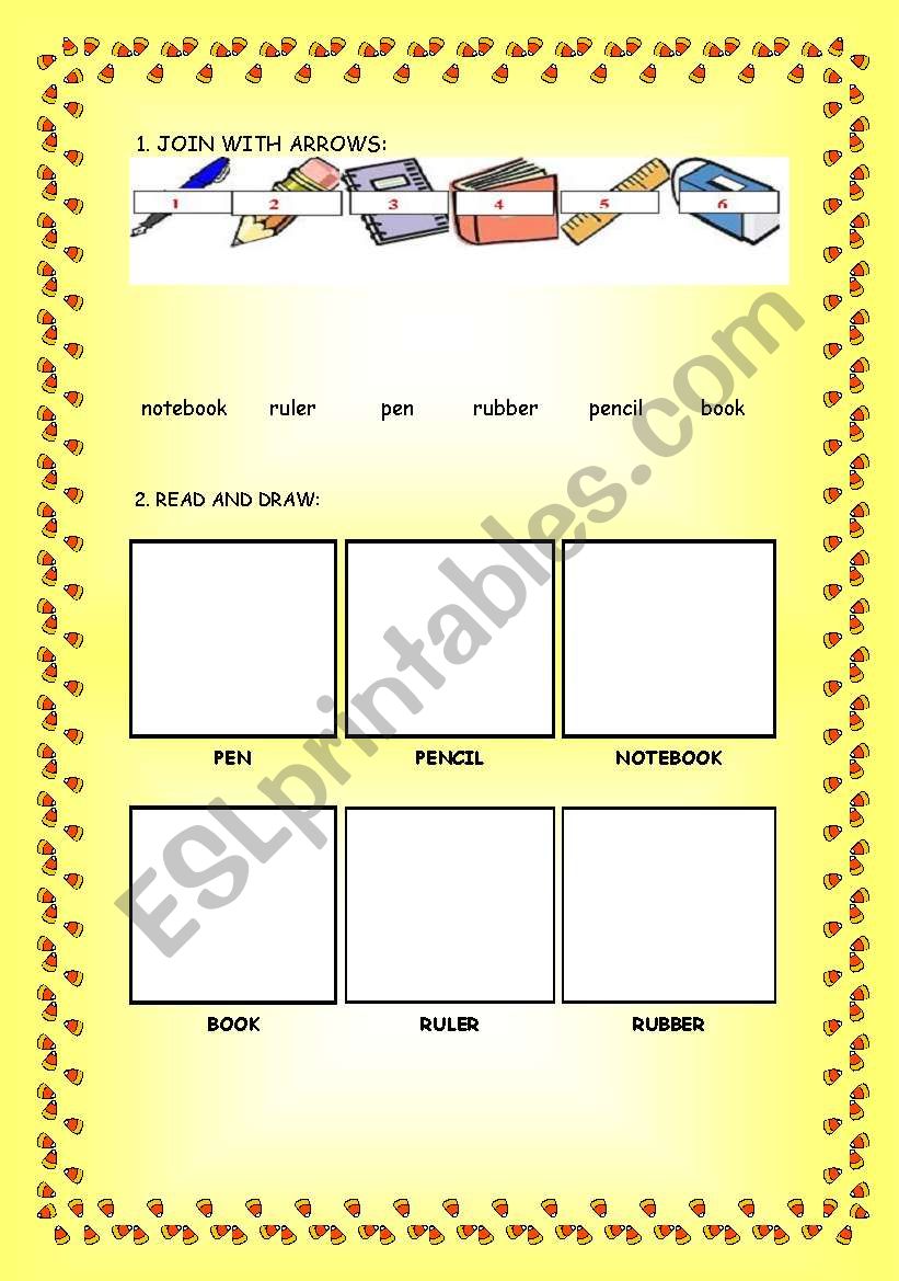 classroom objects worksheet