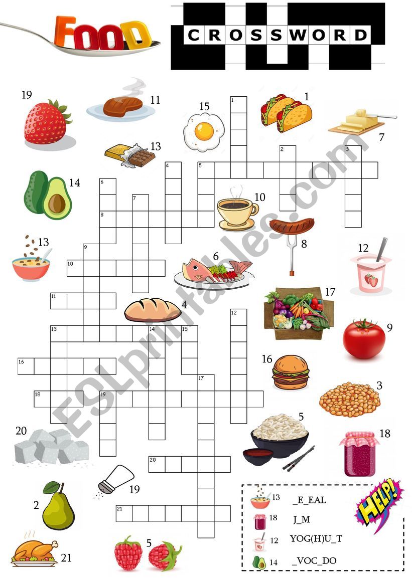 Food Crossword worksheet