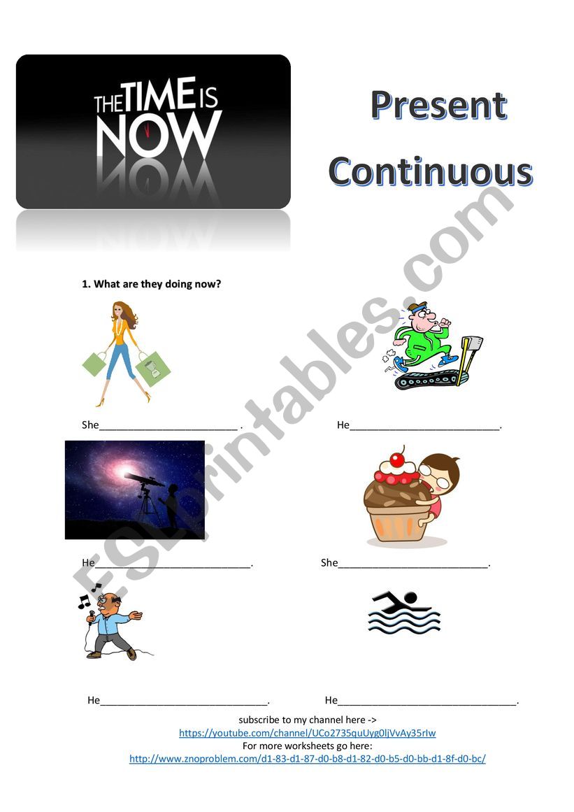 Present Continuous/Progressive worksheet lesson