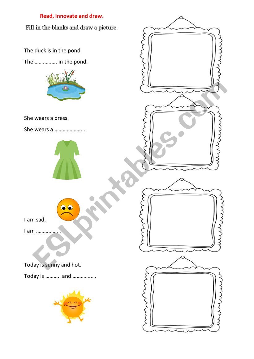 Read, innovate and draw worksheet