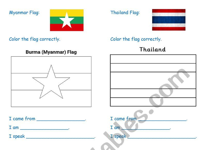 ASEAN Flags Coloring Activities