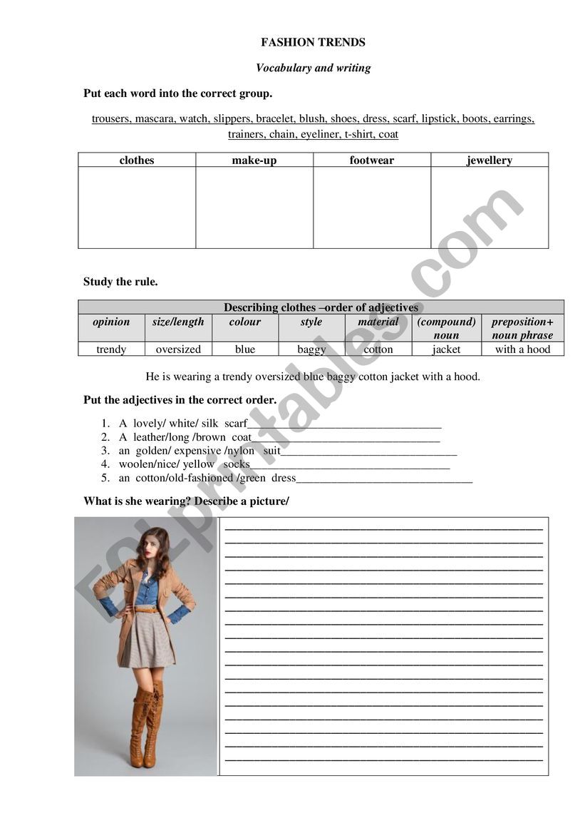 Clothes worksheet