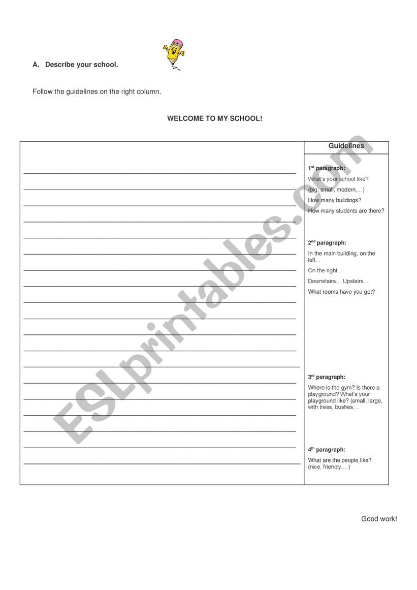 School Tour - planning and writing