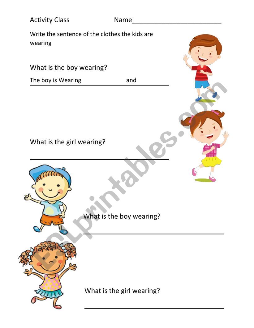 What are they wearing worksheet