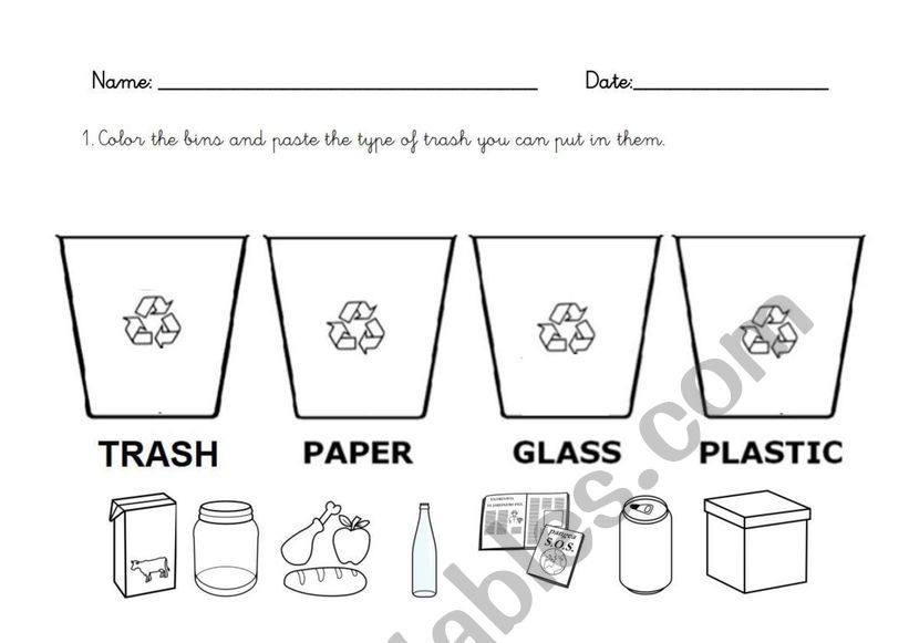 Recycle worksheet
