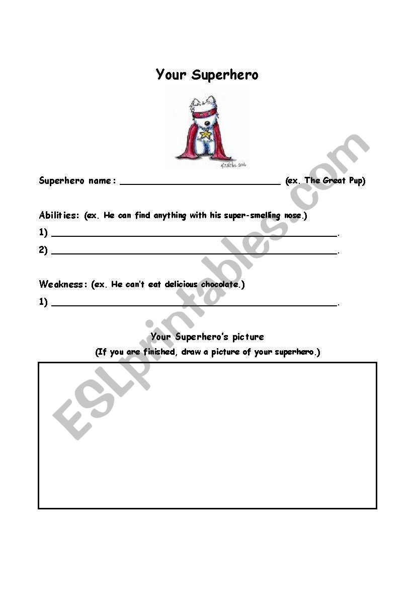 Make A Superhero worksheet