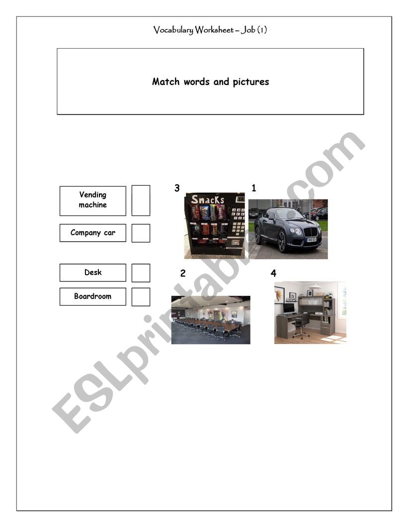 WORK ENVIRONMENT worksheet