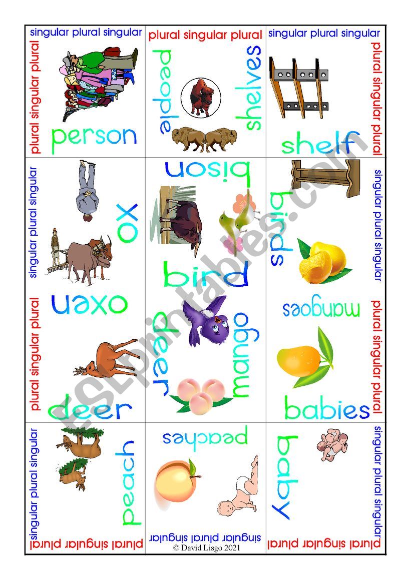 Plural Nouns Puzzle 2 worksheet