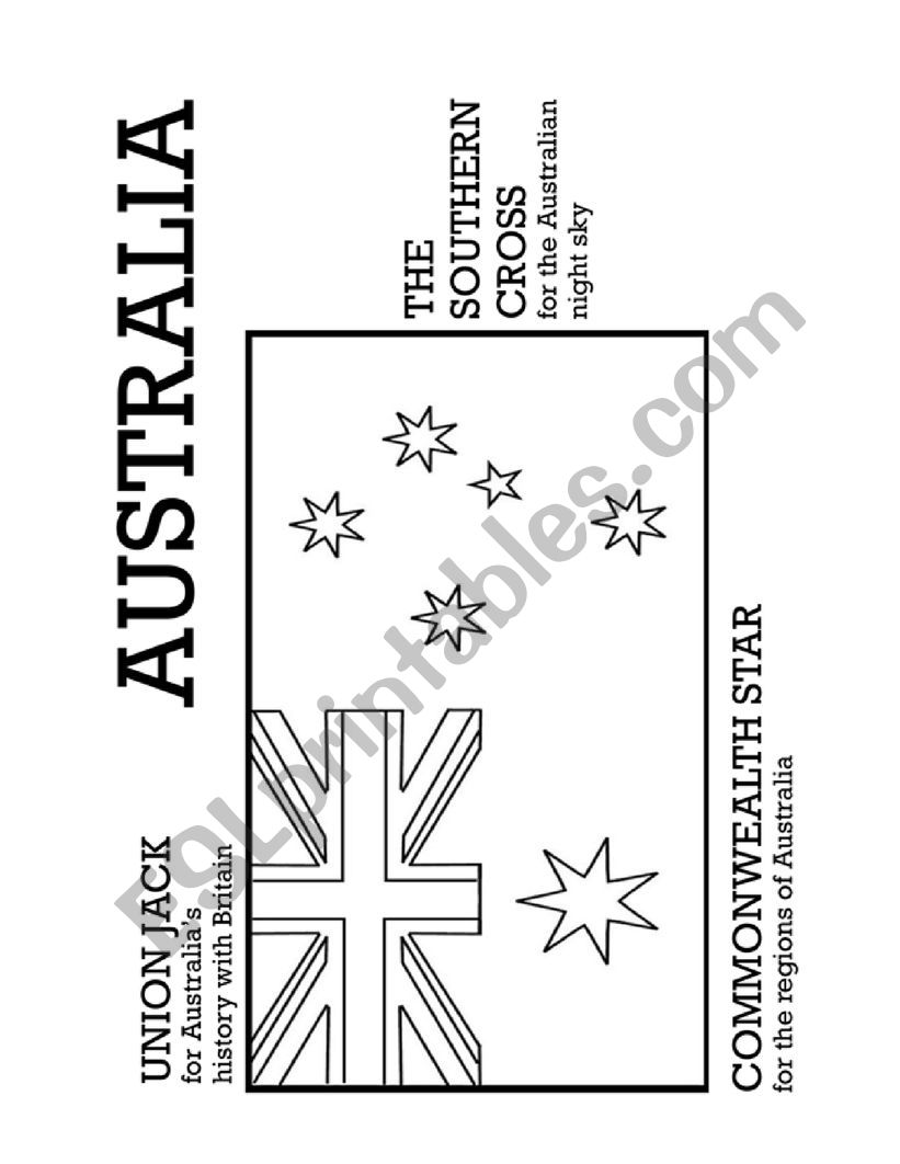 Australian flag worksheet