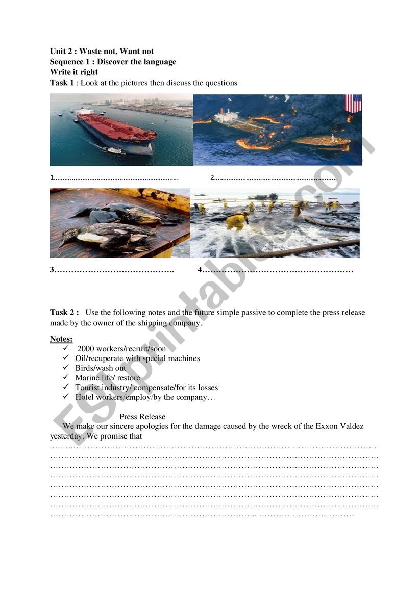 The Exxon Valdez worksheet