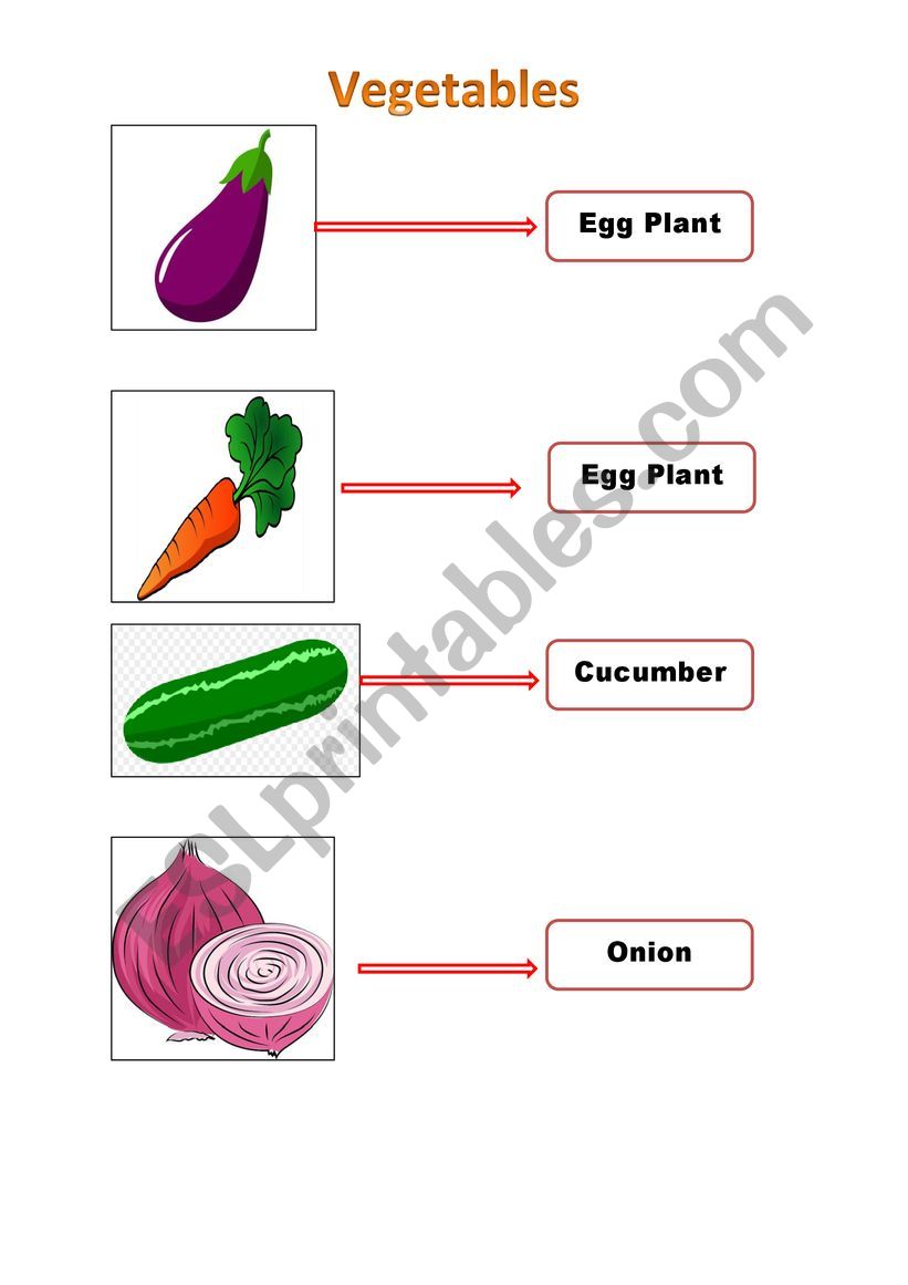 Vegetables  worksheet